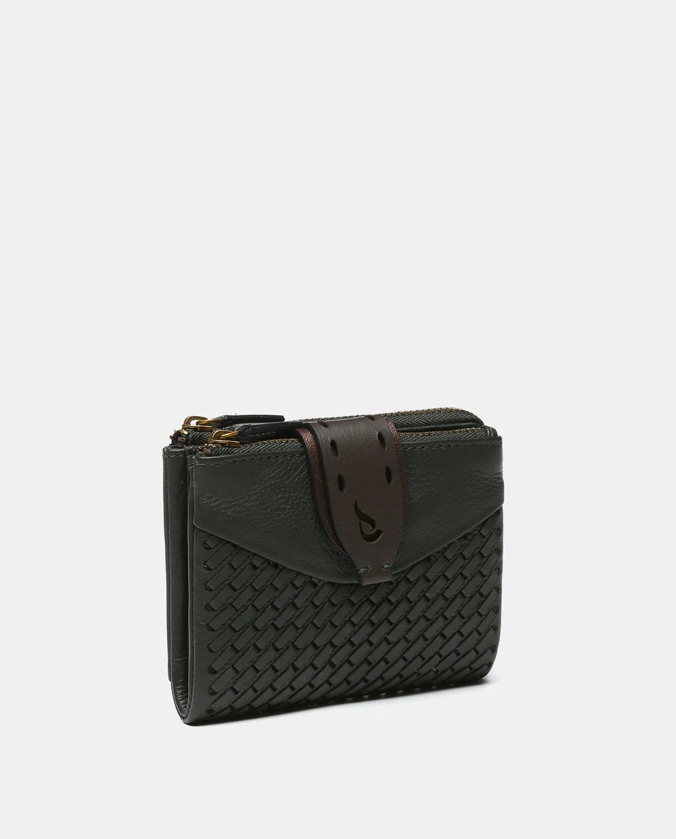 Cartera pequeña en piel verde - Imagen 5