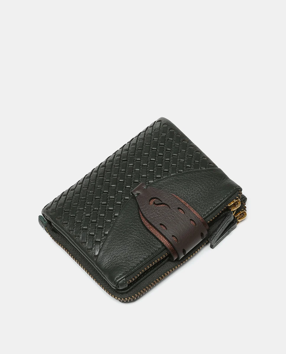 Cartera pequeña en piel verde - Imagen 6