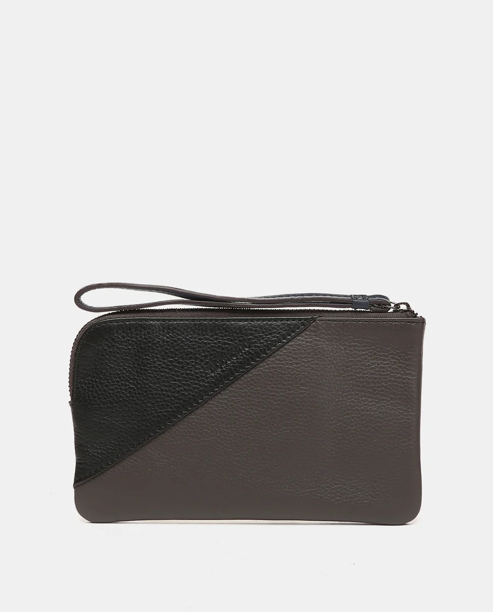 Neceser en piel bicolor gris - Imagen 4