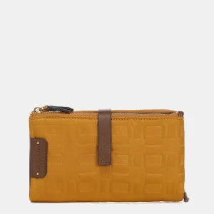 Cartera grande en nylon ámbar