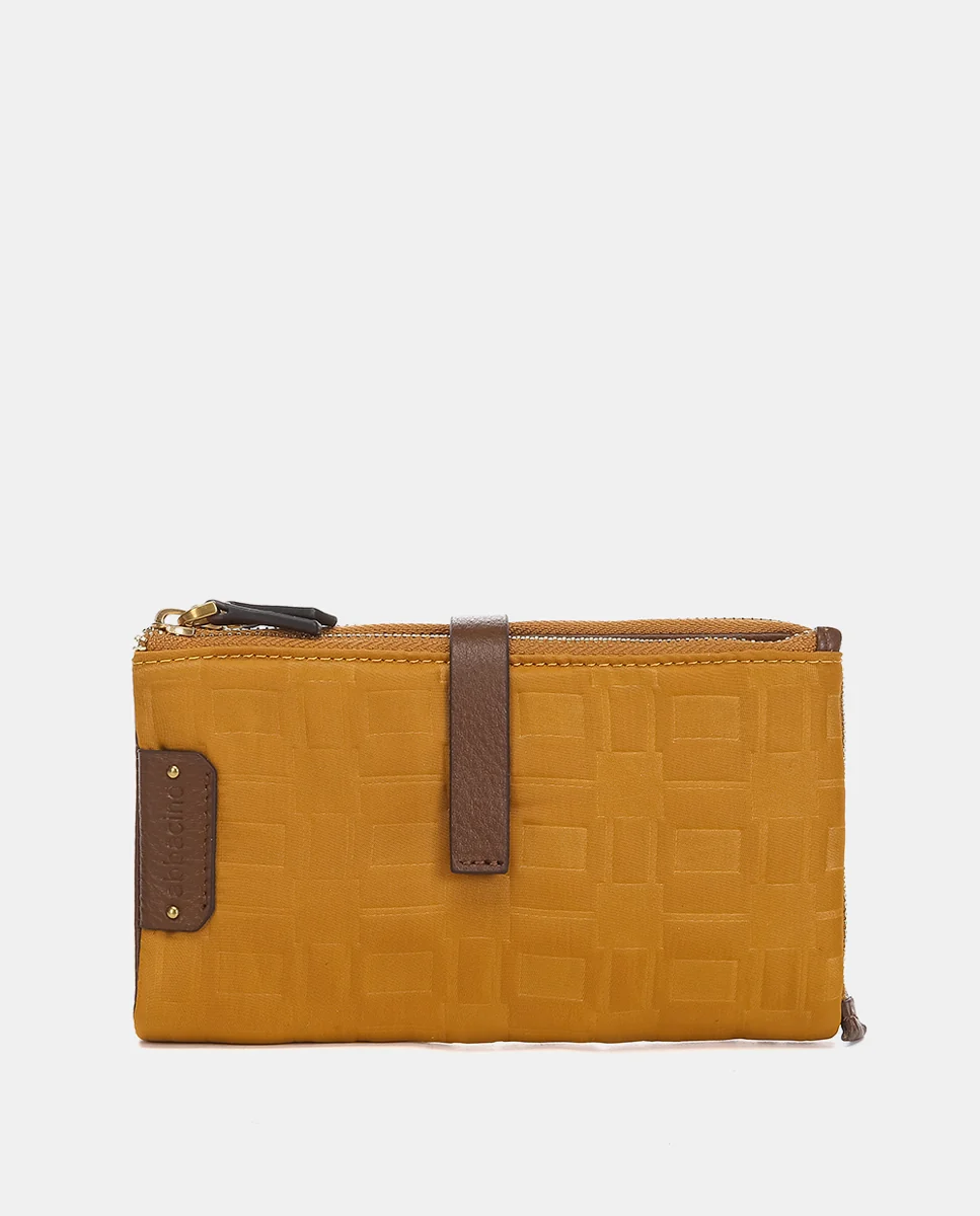 Cartera grande en nylon ámbar