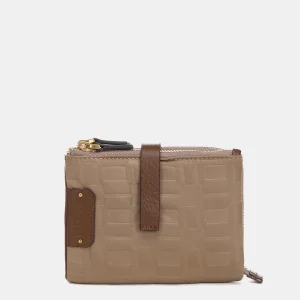 Cartera pequeña en nylon camel