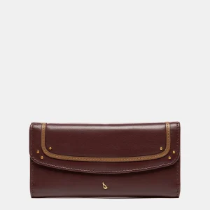 Cartera grande en piel burdeos