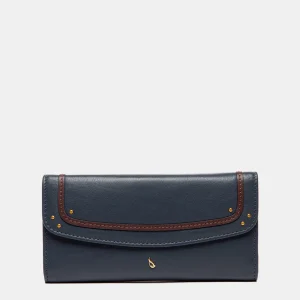 Cartera grande en piel azul