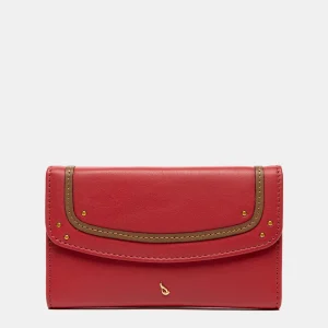Cartera mediana en piel roja