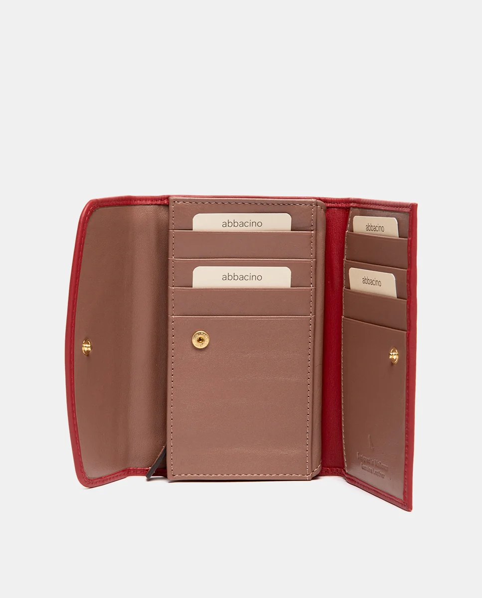 Cartera mediana en piel roja - Imagen 3