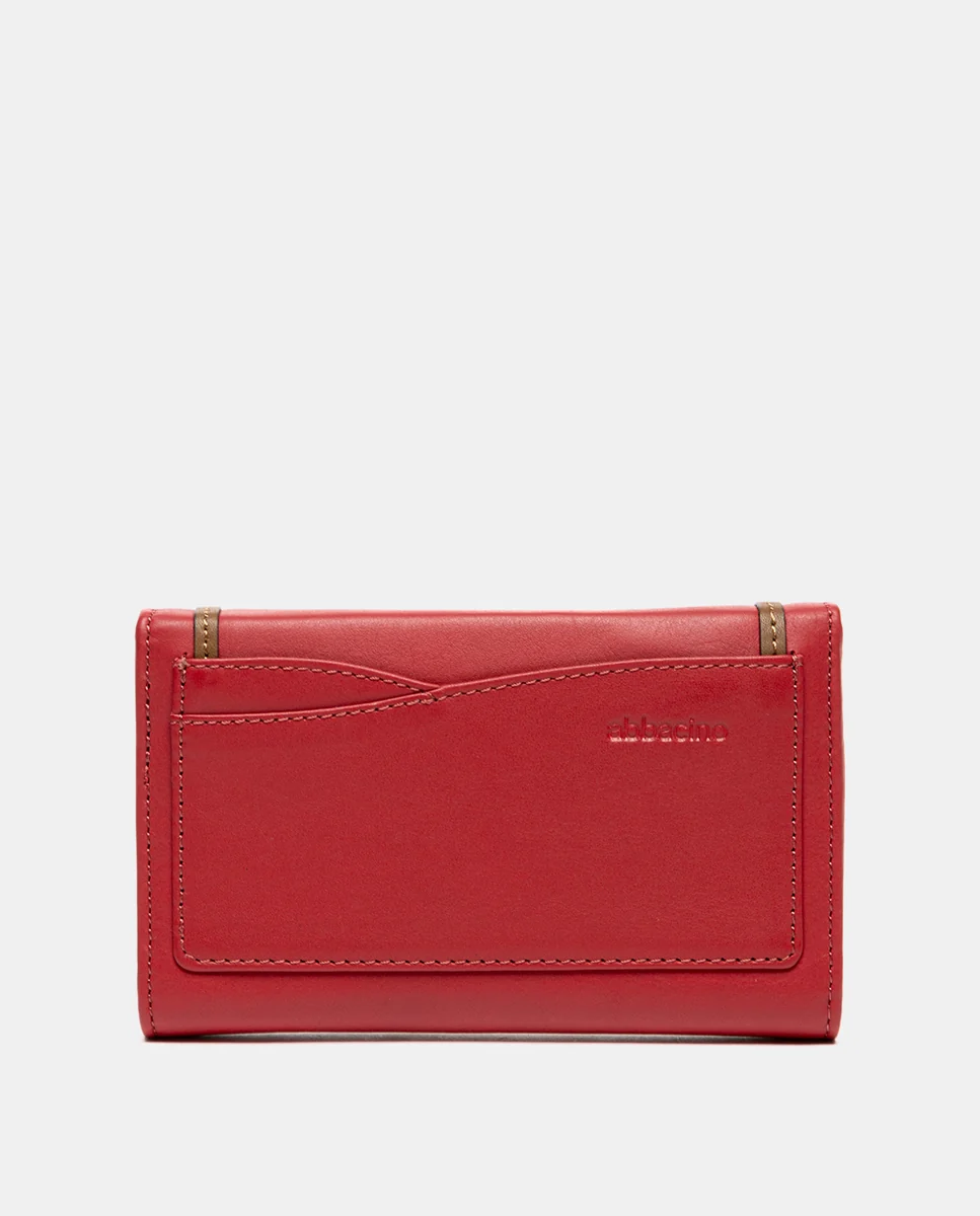 Cartera mediana en piel roja - Imagen 4