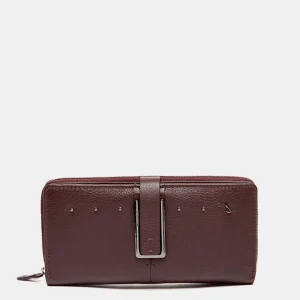 Cartera grande en piel burdeos