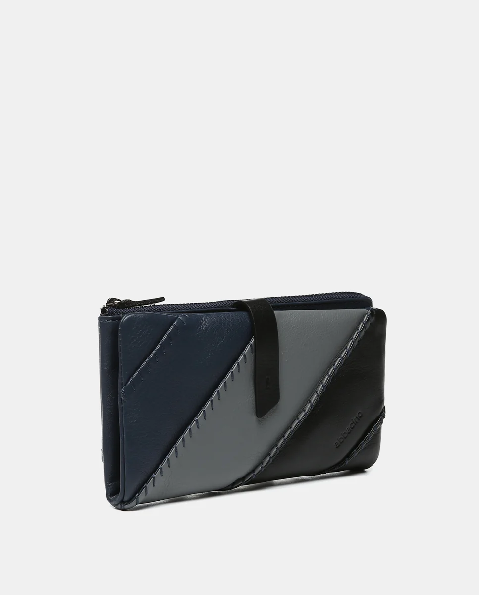 Cartera grande en piel en tonos azules - Imagen 5