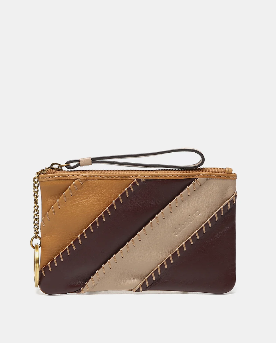 Monedero en piel en tonos camel - Imagen 2