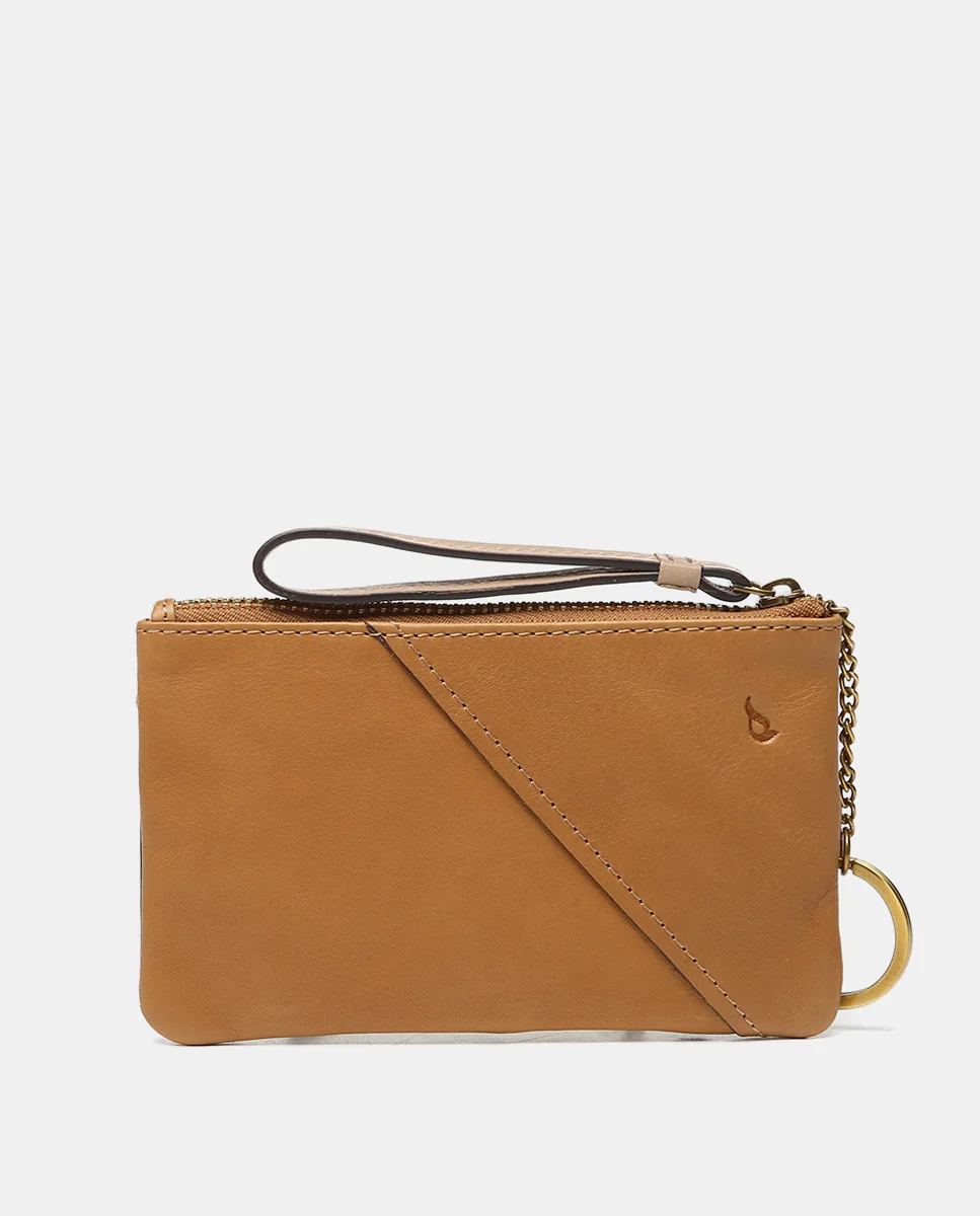 Monedero en piel en tonos camel - Imagen 4