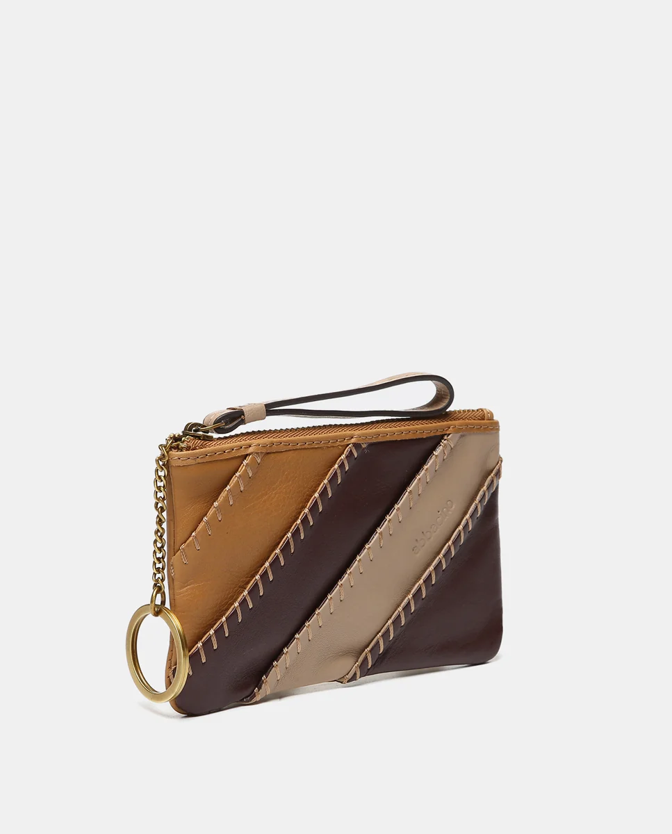 Monedero en piel en tonos camel - Imagen 5