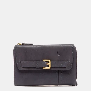 Cartera mediana en piel azul