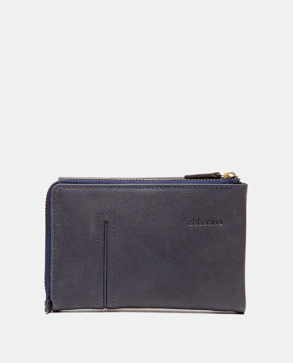 Cartera mediana en piel azul - Imagen 4
