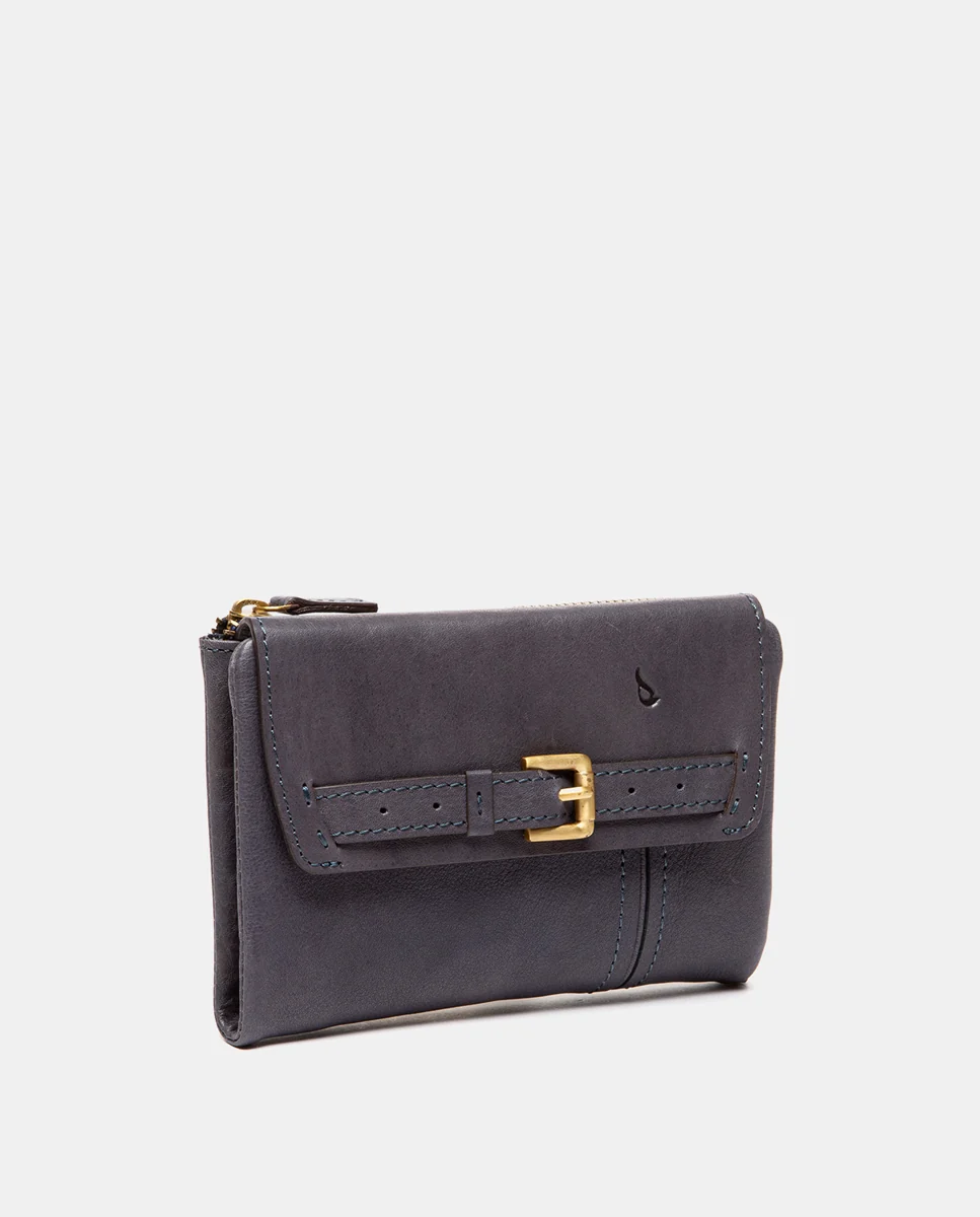 Cartera mediana en piel azul - Imagen 5
