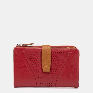 Cartera mediana de piel roja