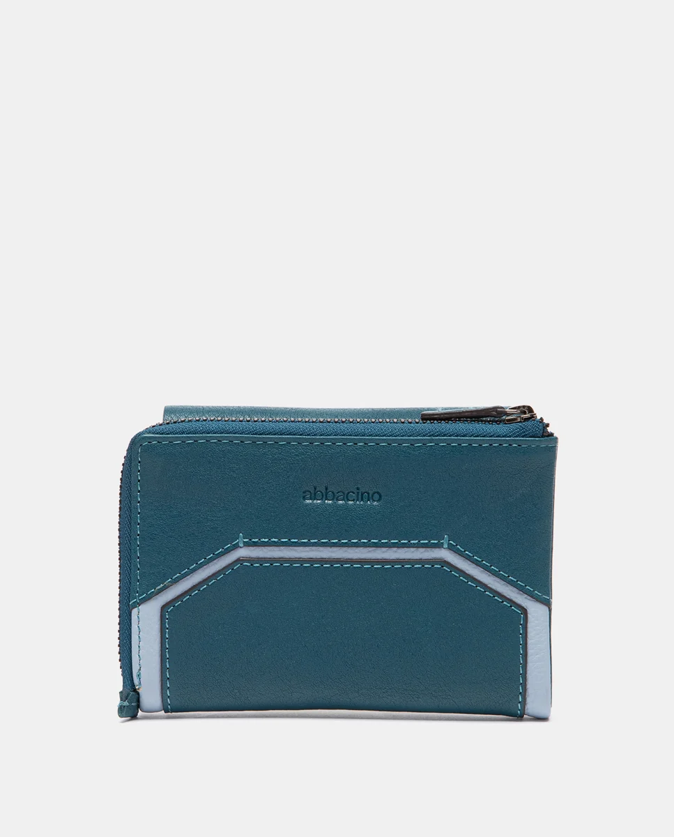 Cartera mediana en piel azul - Imagen 4
