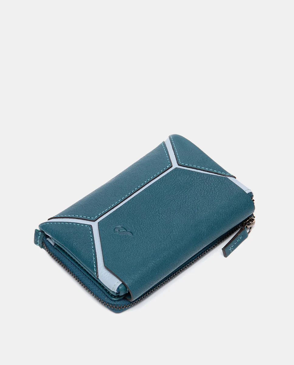 Cartera mediana en piel azul - Imagen 6
