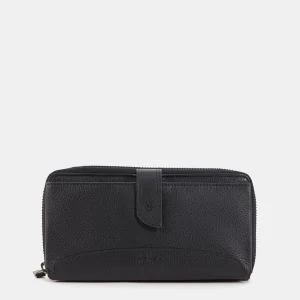 Cartera grande de piel negra