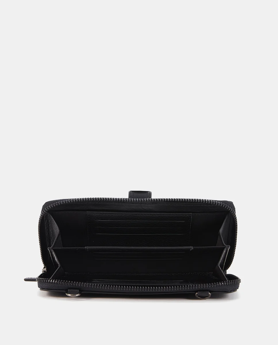 Cartera grande de piel negra - Imagen 3