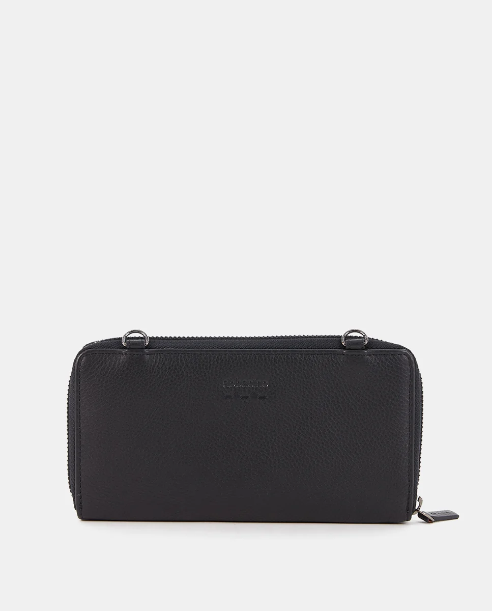 Cartera grande de piel negra - Imagen 4