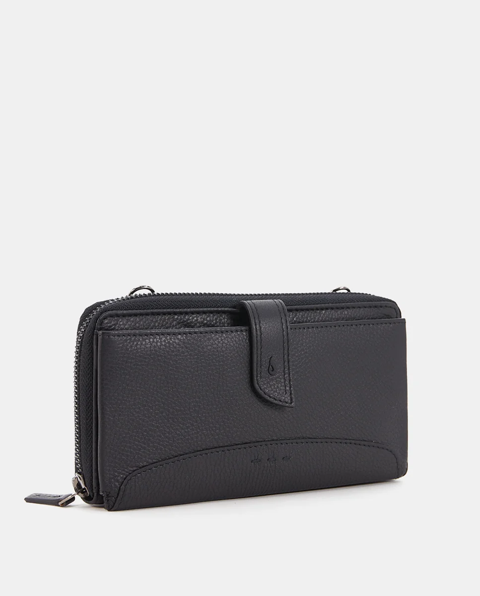 Cartera grande de piel negra - Imagen 6