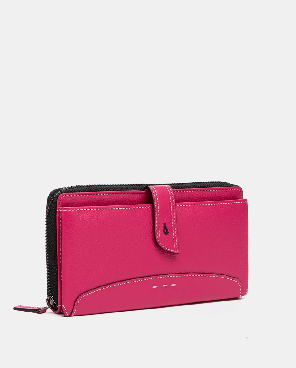 Cartera grande de piel fucsia - Imagen 6