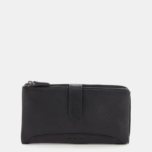 Cartera grande de piel negra