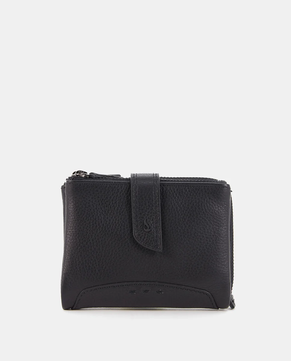 Cartera pequeña de piel negra - Imagen 2