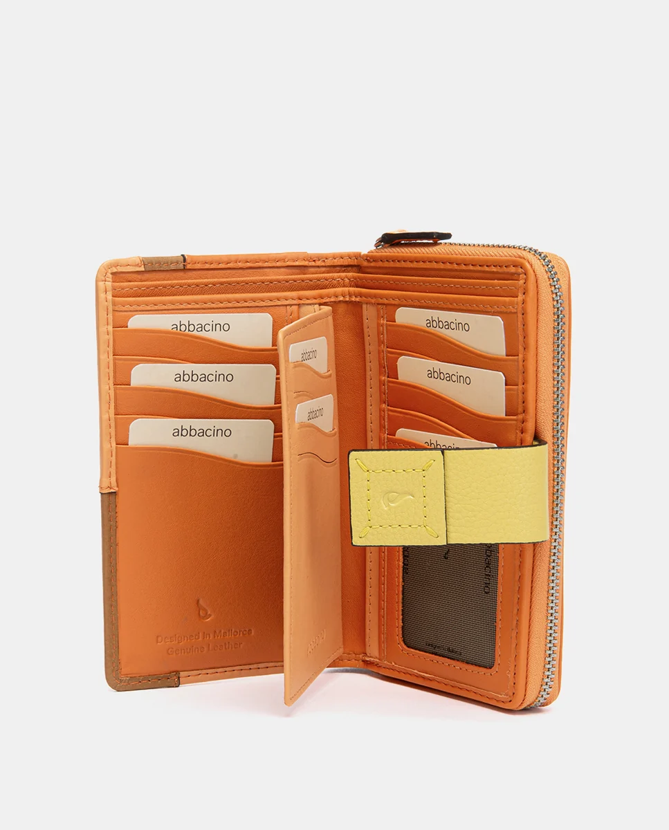 Cartera mediana de piel naranja - Imagen 3