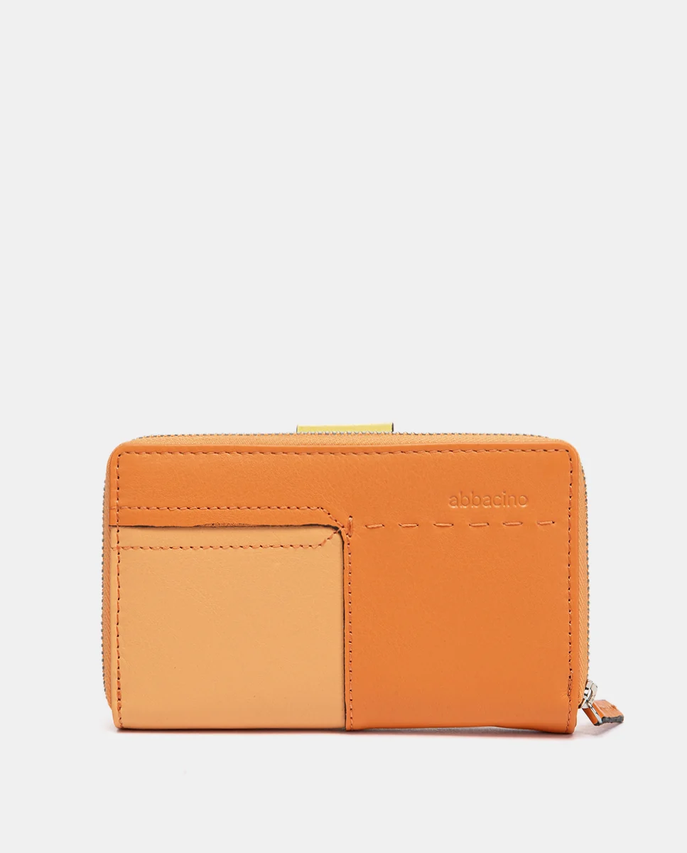 Cartera mediana de piel naranja - Imagen 4