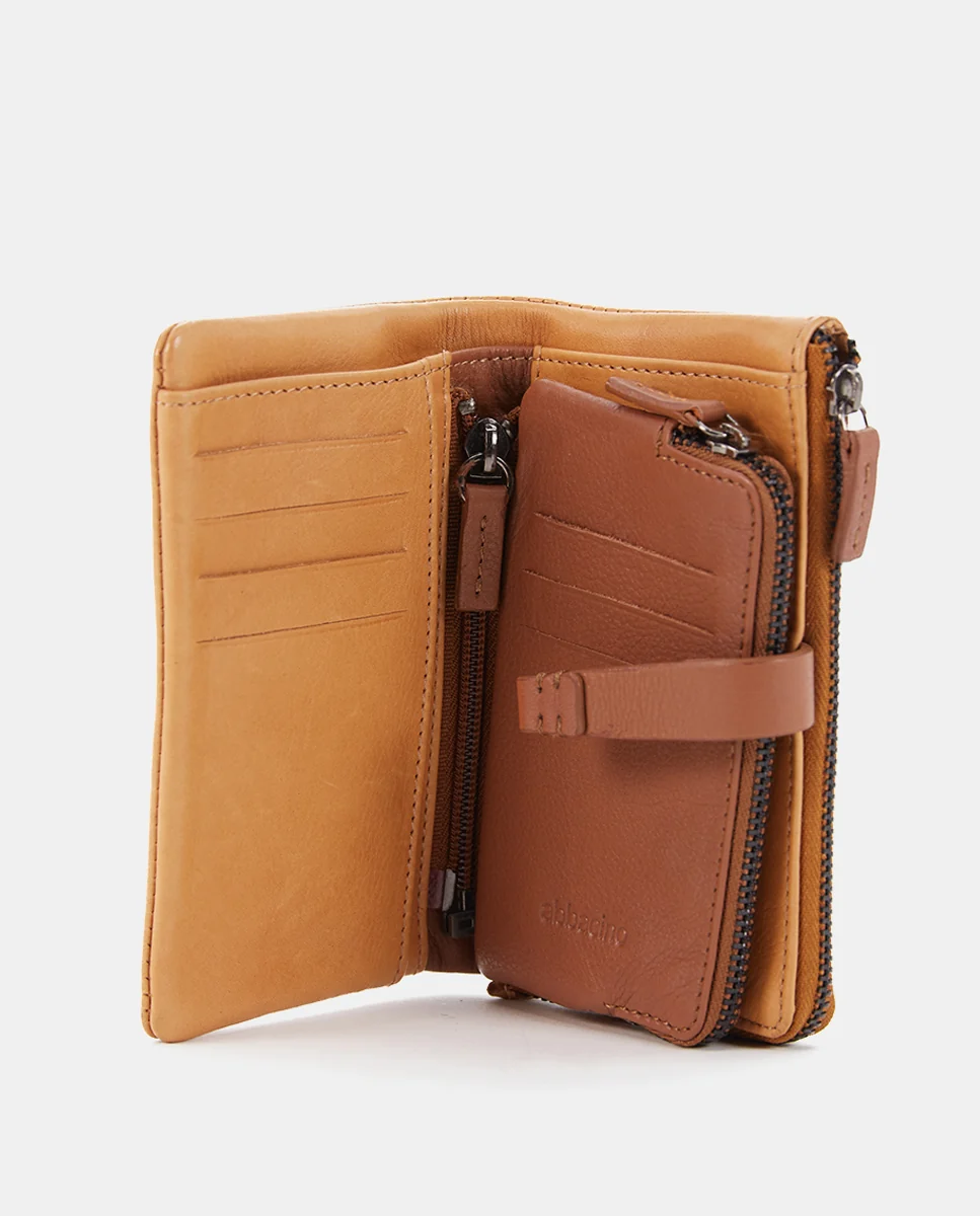 Cartera mediana en piel con estampado ámbar - Imagen 3