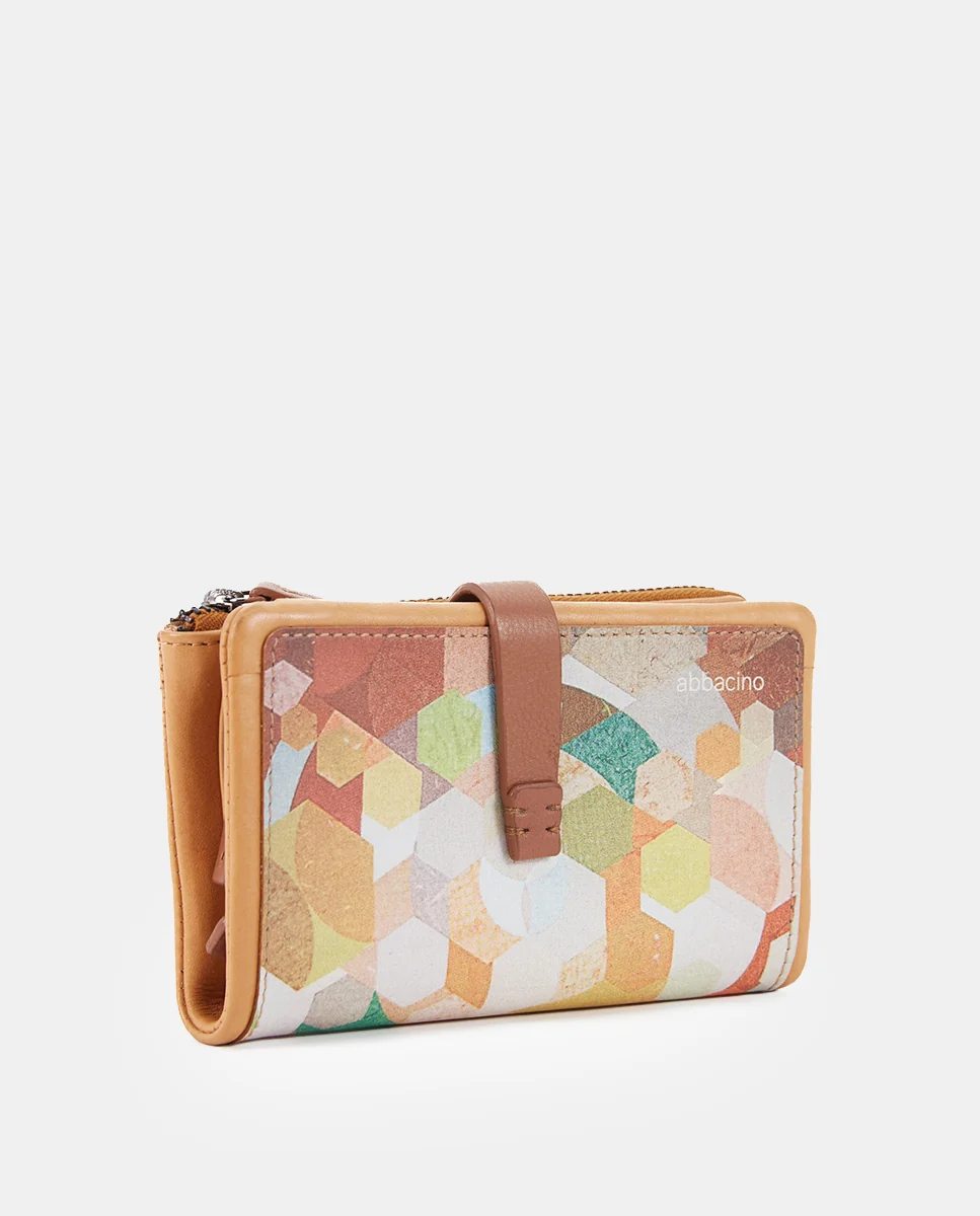 Cartera mediana en piel con estampado ámbar - Imagen 5