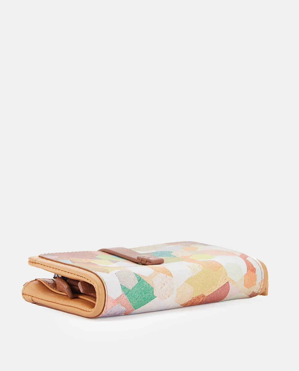 Cartera mediana en piel con estampado ámbar - Imagen 6