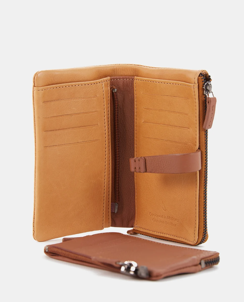 Cartera mediana en piel con estampado ámbar - Imagen 7