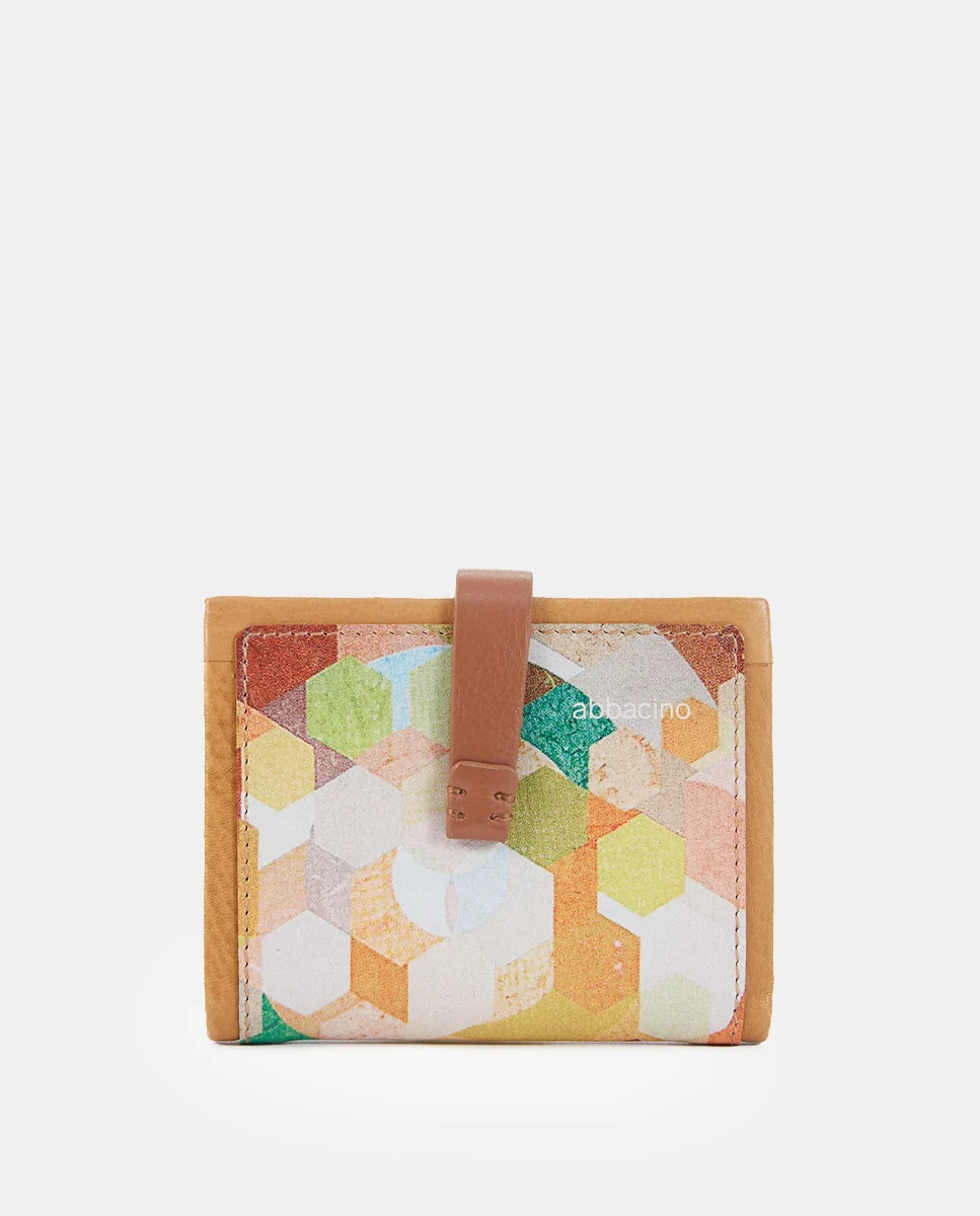 Tarjetero en piel con estampado ámbar - Imagen 2
