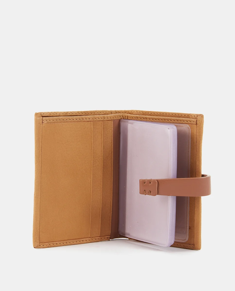 Tarjetero en piel con estampado ámbar - Imagen 3
