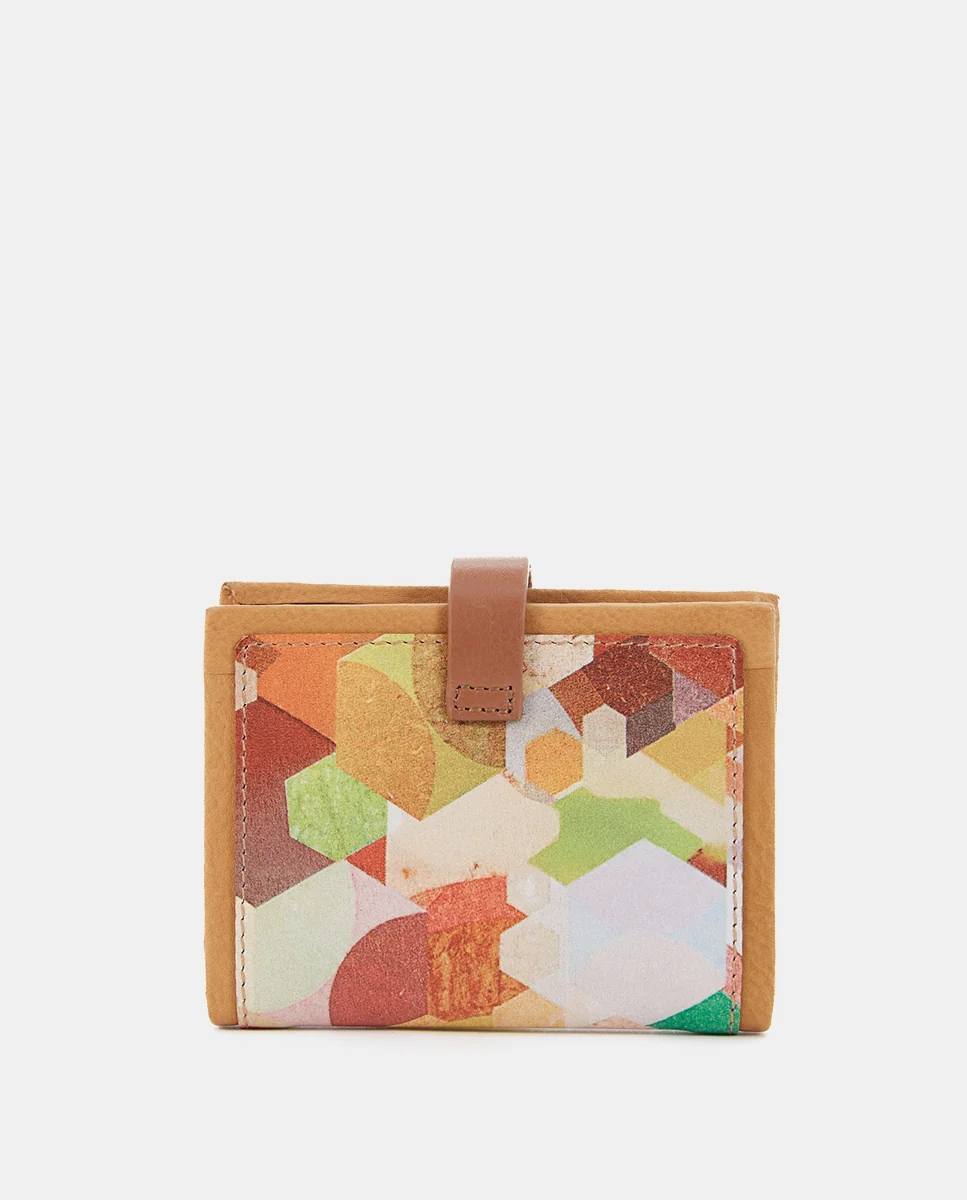 Tarjetero en piel con estampado ámbar - Imagen 4