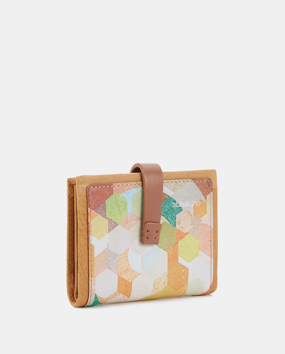 Tarjetero en piel con estampado ámbar - Imagen 5