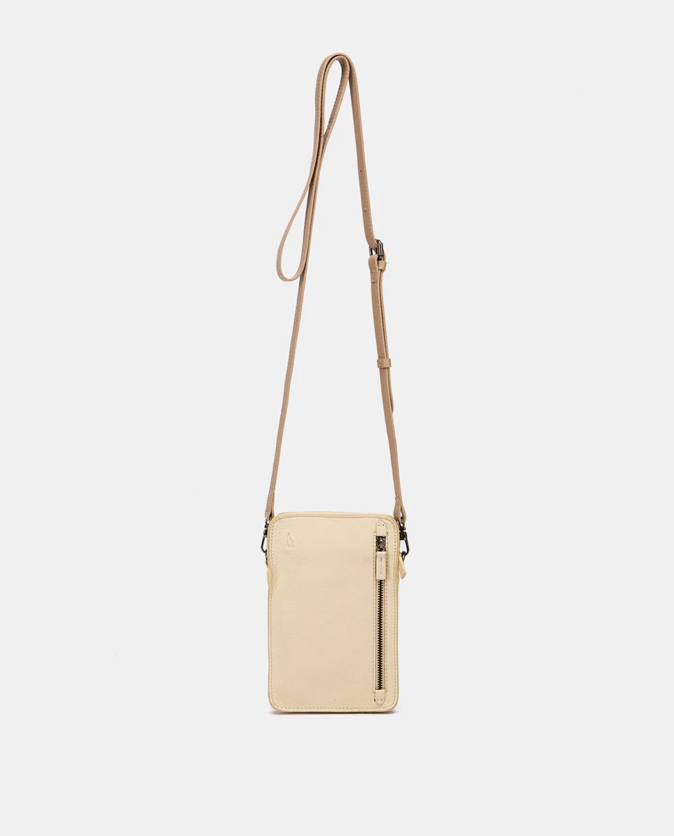 Bolso para móvil de piel beige - Imagen 4