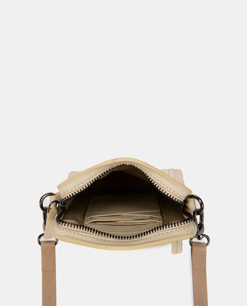 Bolso para móvil de piel beige - Imagen 6