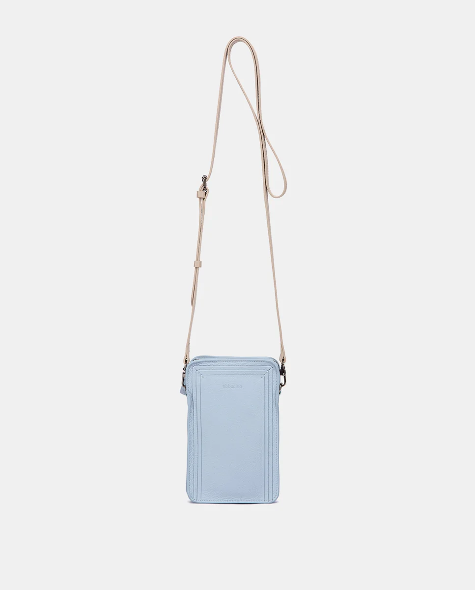 Bolso para móvil de piel azul claro - Imagen 3