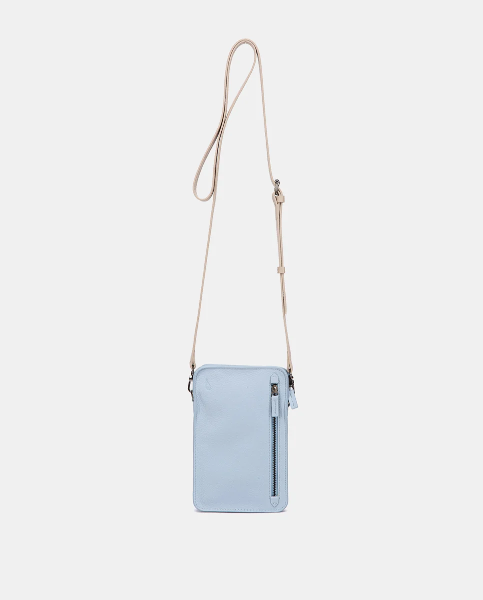 Bolso para móvil de piel azul claro - Imagen 4