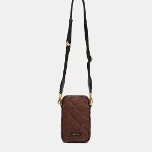 Bolso para móvil acolchado marrón