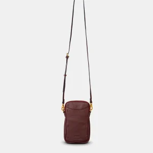 Bolso para móvil en piel marrón