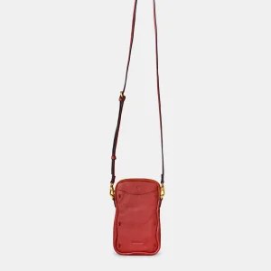 Bolso para móvil en piel rojo