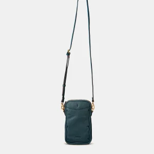 Bolso para móvil en piel azul