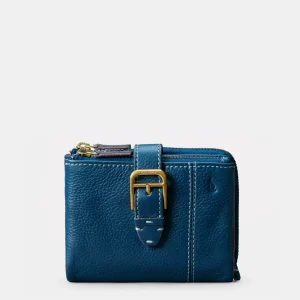 Cartera pequeña de mujer en piel azul