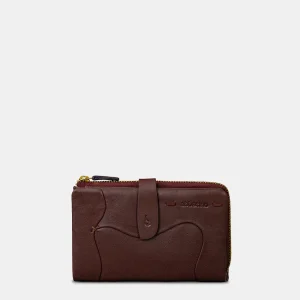 Cartera mediana de mujer en piel marrón