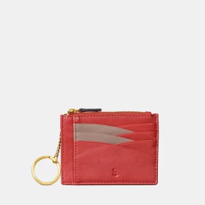 Tarjetero de mujer en piel roja